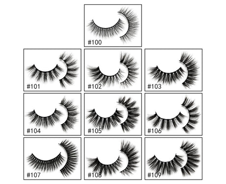 10 Pairs Eyelash Reusable Thick Imitation Faux Mink Hair Makeup Eye Lash for Decoration