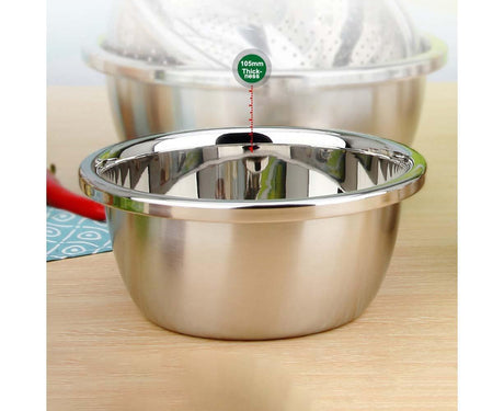 Thickened Stainless Steel Rice Noodles Soup Bowl Vegetables Basin Kitchenware-20cm