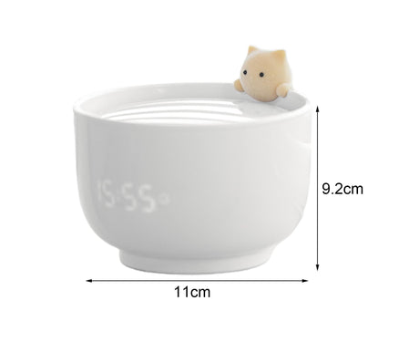 Alarm Clocks USB Powered Cats Teacup ABS LED Night Light Digital Clock for Desk - Yellow
