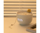 Alarm Clocks USB Powered Cats Teacup ABS LED Night Light Digital Clock for Desk - Yellow