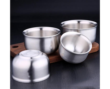 Stainless Steel Double Wall Insulated Round Rice Soup Bowl Kitchen Tableware-12.5cm