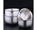 Stainless Steel Double Wall Insulated Round Rice Soup Bowl Kitchen Tableware-12.5cm
