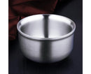 Stainless Steel Double Wall Insulated Round Rice Soup Bowl Kitchen Tableware-12.5cm