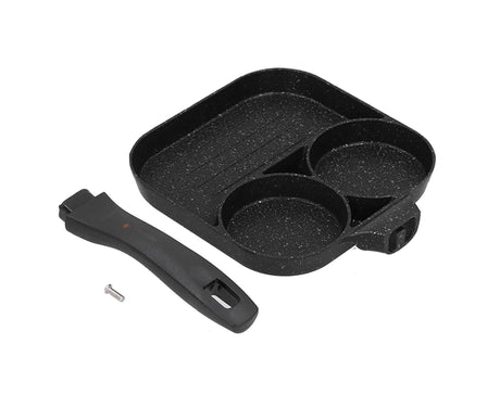 3-in-1 Non-Stick Egg Frying Pan, Fried Egg, Steak & Sausage Cooker