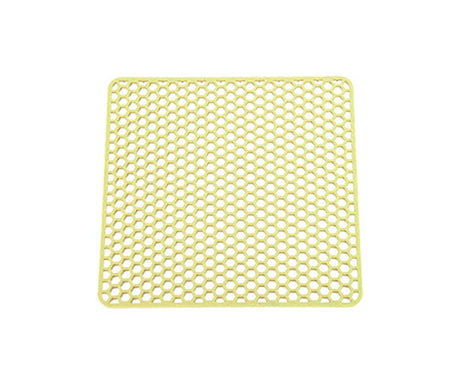More Thicken Multi-use Drain Mat Silicone Stretchy Honeycombed Bowl Holding Mat for Home-Yellow M