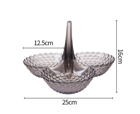 Practical Stable Dessert Plate Multi-use Exquisite Plastic Structure Cake Plate for Home-Black