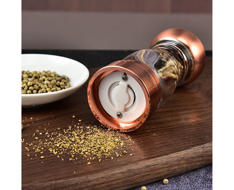 Manual Pepper Mill Multifunctional Acrylic Comfortable Touch Salt Shaker for Kitchen-Golden