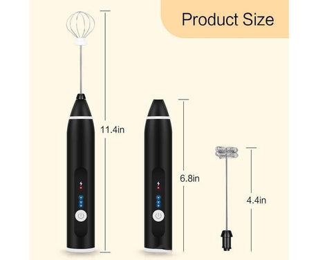 Electric milk frother,USB rechargeable milk frother 2 in 1 Hand-held battery-operated milk frother