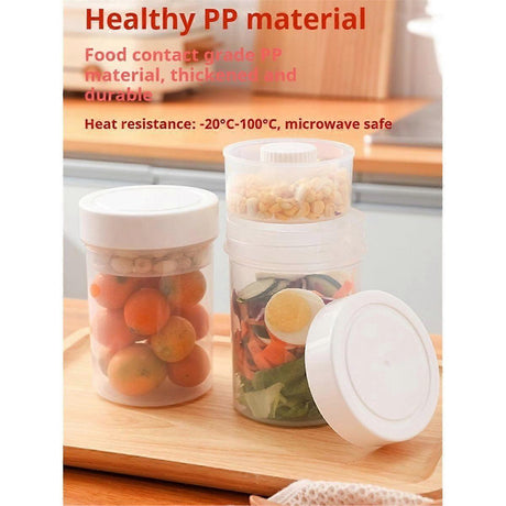 2pcs Leakproof Salad Jars 3in1 with Dressing Cup Container for Meal Prep Lunch