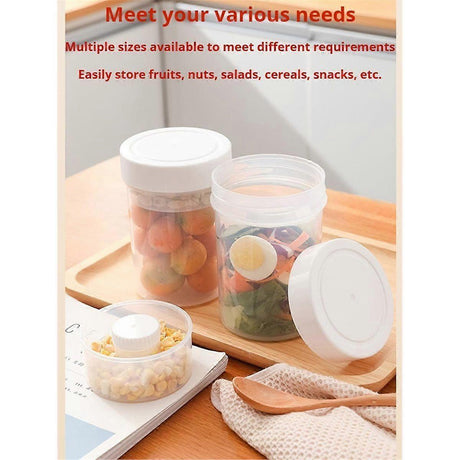 2pcs Leakproof Salad Jars 3in1 with Dressing Cup Container for Meal Prep Lunch