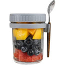 Salad Jars with Spoon Breakfast On The Go Oats Cups Large Airtight Storage Jars