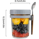 Salad Jars with Spoon Breakfast On The Go Oats Cups Large Airtight Storage Jars