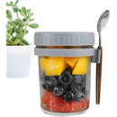 Salad Jars with Spoon Breakfast On The Go Oats Cups Large Airtight Storage Jars