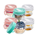 6pcs 20oz Overnight Oats Containers with Lids & Spoons Leakproof Yogurt Salad Jars