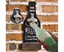 1Pc Retro Creative Wall Mounted Beer Style Decorative Hanger Bottle Opener-Grey