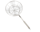 Long Handle Round Stainless Steel Colander Oil Filter Fried Food Grid Strainer-Silver 20