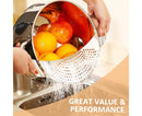 Pot Pan Strainer Board Crescent Shape Draining Hole Wash Fruit Vegetable Filter-Silver
