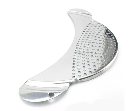 Pot Pan Strainer Board Crescent Shape Draining Hole Wash Fruit Vegetable Filter-Silver