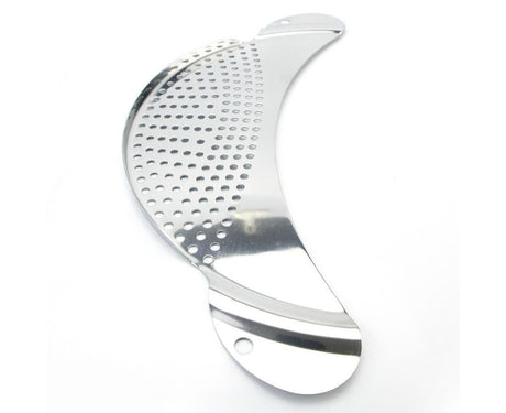 Pot Pan Strainer Board Crescent Shape Draining Hole Wash Fruit Vegetable Filter-Silver