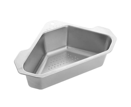 Drain Basket with Hook Triangular Stainless Steel Rinsing Strainer-Stainless Steel