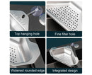 Drain Basket with Hook Triangular Stainless Steel Rinsing Strainer-Stainless Steel