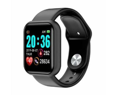 Smart Fitness Tracker Watch Waterproof Sports With Heart Rate Blood Pressure Monitor Band Bracelet (fitbit Versa Style) - Black