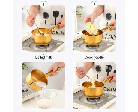 1L Water Scoop Anti-rust Stainless Steel Bathing Ladle-Golden