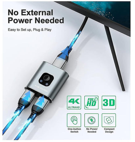 4K 60Hz HDMI Switch Bi-Directional 2 In 1 Out / 1 In 2 Out