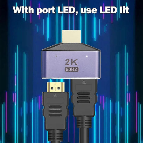 1 In 2 Out HDMI Splitter Adapter 60Hz