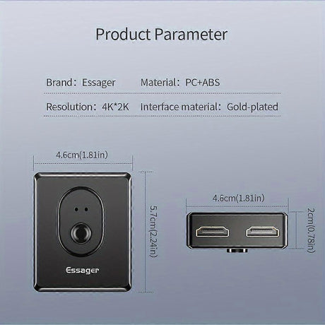 4K HDMI Switch 2 In 1 Out / 1 In 2 Out for PS4 TV Box