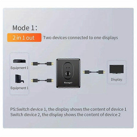 4K HDMI Switch 2 In 1 Out / 1 In 2 Out for PS4 TV Box