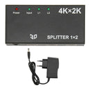 1 In 2 Out 4K HDMI Splitter with AC Adapter