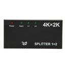 1 In 2 Out 4K HDMI Splitter with AC Adapter
