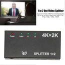 1 In 2 Out 4K HDMI Splitter with AC Adapter
