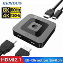 8K 60Hz / 4K 120Hz HDMI Switch 2.1 Bi-Directional 2 In 1 Out for PS4/5 TV Box