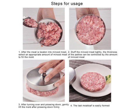 Hamburger Patty Maker Simple Operation Stainless Steel-Stainless Steel