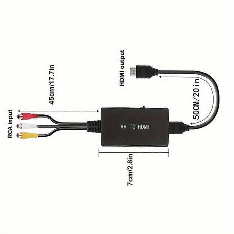 RCA to HDMI Converter 1080P for TV/PC/Gaming/DVD