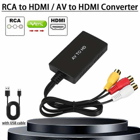 RCA to HDMI Converter 1080P for TV/PC/Gaming/DVD