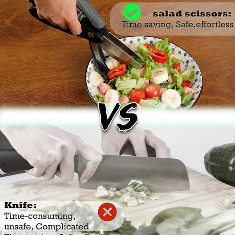 Salad Chopper with Double Blades - Lettuce Scissors for Chopped Salad