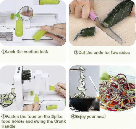 4-Blade Vegetable Spiralizer - Foldable Slicer for Zucchini & Veggie Pasta