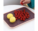 Storage Tray Eco-friendly Hollow Pattern Plastic Rectangular Dessert Tray Supplies for Home-Purple L