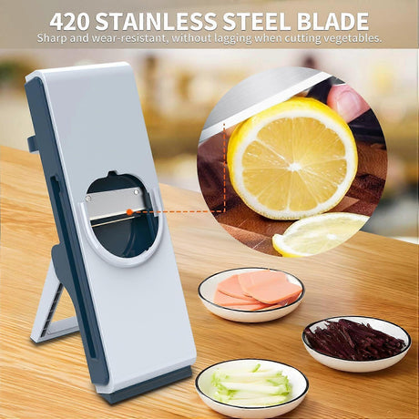 secure Mandoline Slicer - Adjustable Potato & Vegetable Chopper