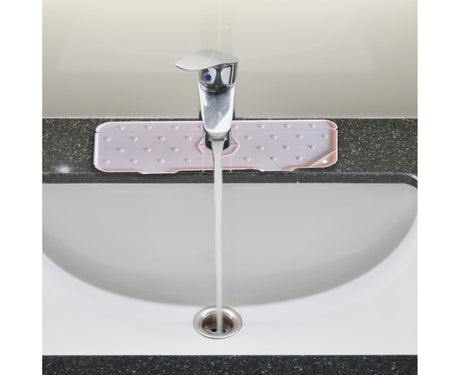 Waterproof Sink Faucet Mat Silicone Faucet Drain Cushion-Pink