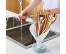 Storage Rack Creative Multifunctional Plastic Funnel Drain Chopstick Cage for Kitchen-White