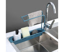 Sink Drain Tray Plastic Quick Drainage Storage Rack-Blue