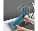 Sink Drain Tray Plastic Quick Drainage Storage Rack-Blue