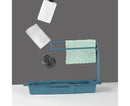 Sink Drain Tray Plastic Quick Drainage Storage Rack-Blue
