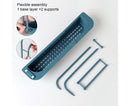 Sink Drain Tray Plastic Quick Drainage Storage Rack-Blue