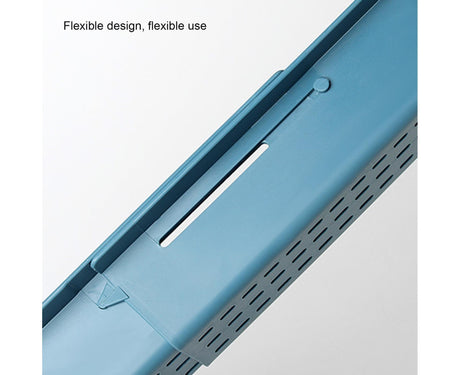 Sink Drain Tray Plastic Quick Drainage Storage Rack-Blue