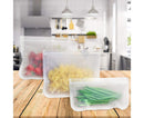 5Pcs Reusable Frosted Self Sealed Sandwiches Food Freezer Storage Bag Organizer